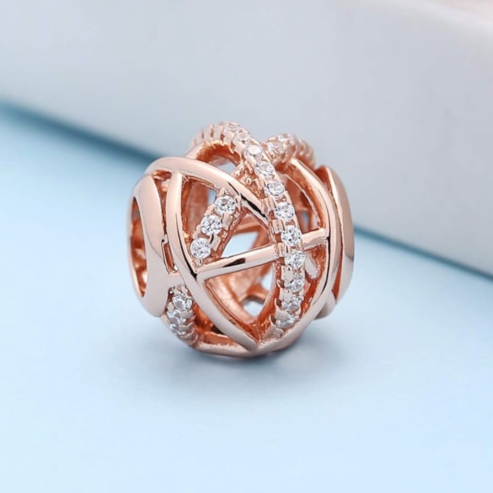 Pandora Rose Galaxy Charm - 14k Rose Gold Plated And Cubic Zirconia Interwoven
